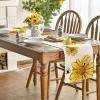 Artoid Mode Bee Sunflower Table Runner Black, Seasonal Spring Summer Flowers Holiday Kitchen Dining Table Decoration for Home Party Decor 13 x 72 Inch(Beige)