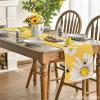 Artoid Mode Bee Sunflower Table Runner Black, Seasonal Spring Summer Flowers Holiday Kitchen Dining Table Decoration for Home Party Decor 13 x 72 Inch(Yellow)