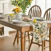 Artoid Mode Brown Lemon Tree Bird Flower Summer Table Runner,Spring Kitchen Dining Table Decoration for Home Party Decor 13×72 Inch(Brown)