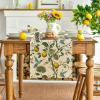 Artoid Mode Brown Lemon Tree Bird Flower Summer Table Runner,Spring Kitchen Dining Table Decoration for Home Party Decor 13×72 Inch(Brown)