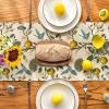 Artoid Mode Brown Lemon Tree Bird Flower Summer Table Runner,Spring Kitchen Dining Table Decoration for Home Party Decor 13×72 Inch(Brown)
