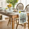 Artoid Mode Buffalo Plaid Eucalyptus Vases Summer Table Runner, Spring Kitchen Dining Table Decoration for Home Party Decor 13×72 Inch(Eucalyptus/Stripes)
