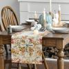 Artoid Mode Cross Blessed Eucalyptus Pumpkins Fall Table Runner, Seasonal Autumn Kitchen Dining Table Decoration for Home Party Decor 13×72 Inch(Orange)