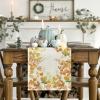Artoid Mode Maple Leaves Floral Fall Table Runner, Orange Seasonal Autumn Kitchen Dining Table Decoration for Home Party Decor 13×72 Inch(Orange)
