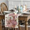 Artoid Mode Orange Pumpkin Maple Leaf Stripes Fall Table Runner, Seasonal Autumn Kitchen Dining Table Decoration for Home Party Decor 13×72 Inch(Pink)