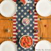 Artoid Mode Stripes Stars Boots Freedom Memorial Day Patriotic 4th of July Table Runner, Independence Day Holiday Kitchen Dining Table Decor for Home Party Decoration 13 x 72 Inch(Black)