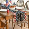 Artoid Mode Stripes Stars Boots Freedom Memorial Day Patriotic 4th of July Table Runner, Independence Day Holiday Kitchen Dining Table Decor for Home Party Decoration 13 x 72 Inch(Black)