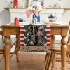 Artoid Mode Stripes Stars Boots Freedom Memorial Day Patriotic 4th of July Table Runner, Independence Day Holiday Kitchen Dining Table Decor for Home Party Decoration 13 x 72 Inch(Black)