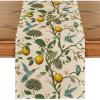 Artoid Mode Brown Lemon Tree Bird Flower Summer Table Runner,Spring Kitchen Dining Table Decoration for Home Party Decor 13×72 Inch(Brown)