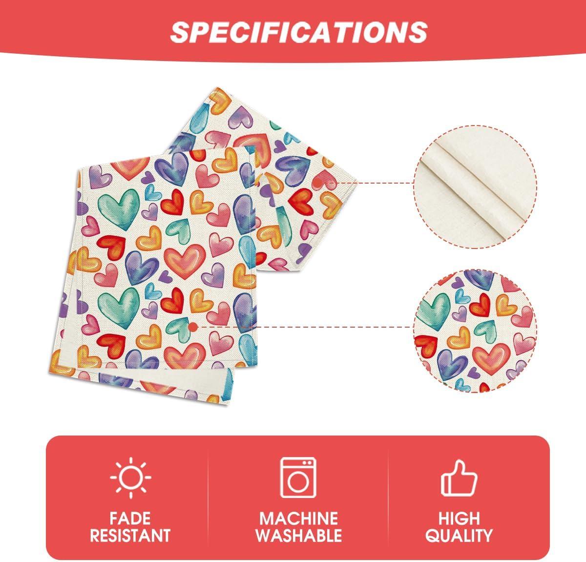 image:imageArtoid Mode Colorful Love Heart Pride Month Table Runner Seasonal Valentine Spring Summer Kitchen Dining Table Decoration for Home Party Decor 13x72 InchBeige