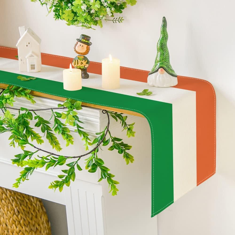 image:imageArtoid Mode Green Red Stripes Italy Table Runner Italian Themed Party Kitchen Dining Table Decoration for Home Decor 13x72 InchGreenWhiteOrange