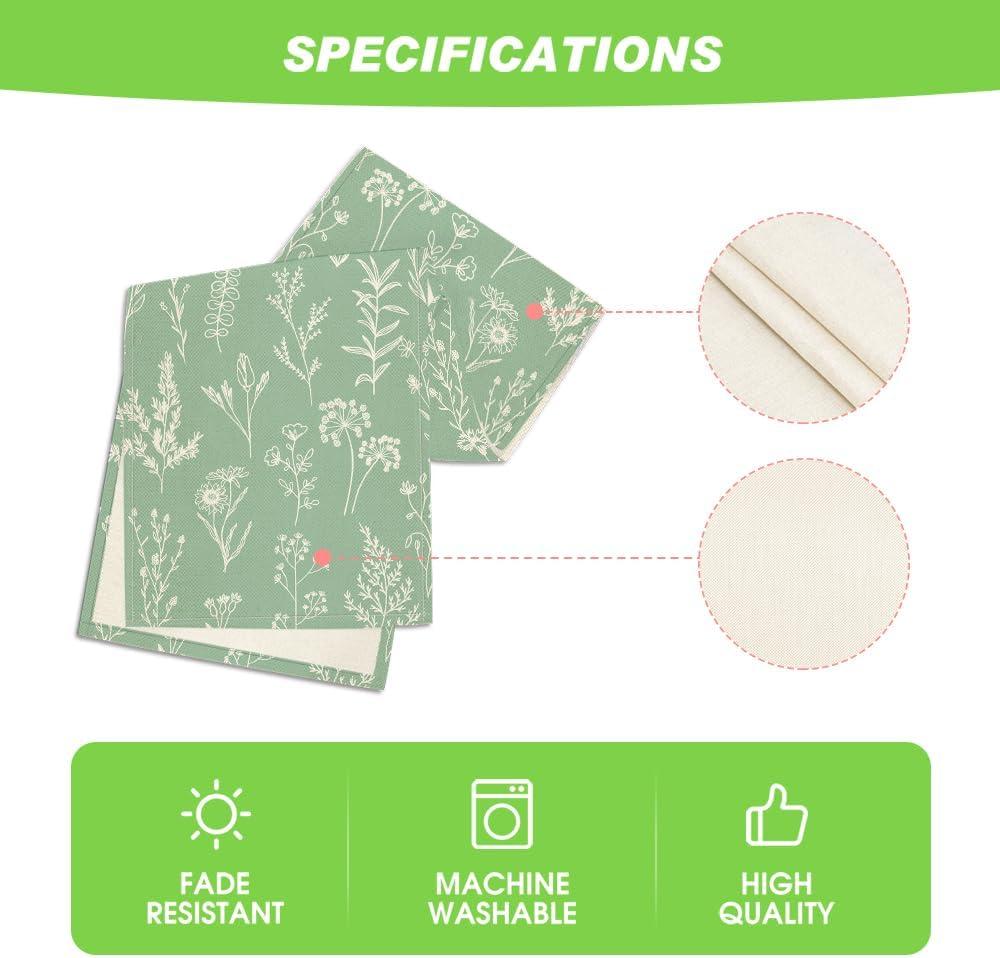 image:imageArtoid Mode Leaves Flowers Spring Table Runner Seasonal Kitchen Dining Table Decoration for Home Party Decor 13x72 InchSage Green