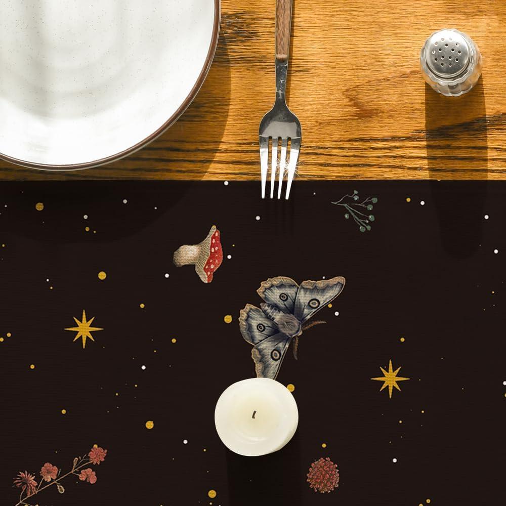 image:imageArtoid Mode Mushroom Moon and Moth Fall Table Runner Seasonal Autumn Kitchen Dining Table Decoration for Home Party Decor 13x72 Inch