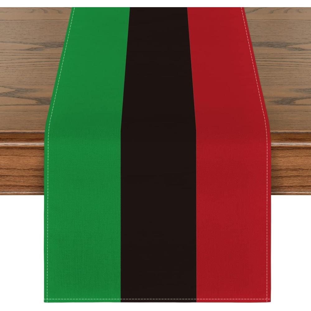 image:imageArtoid Mode Green Red Stripes Italy Table Runner Italian Themed Party Kitchen Dining Table Decoration for Home Decor 13x72 InchGreenBlackRed
