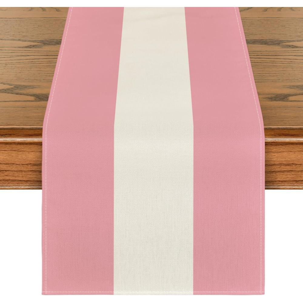 image:imageArtoid Mode Green Red Stripes Italy Table Runner Italian Themed Party Kitchen Dining Table Decoration for Home Decor 13x72 InchPinkWhitePink