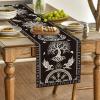 Artoid Mode Beige Viking Tree of Life Raven Helmet of Awe Table Runner, Seasonal Kitchen Dining Table Decoration for Home Party Decor 13×72 Inch(Black)