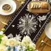Artoid Mode Beige Viking Tree of Life Raven Helmet of Awe Table Runner, Seasonal Kitchen Dining Table Decoration for Home Party Decor 13×72 Inch(Black)