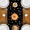 Artoid Mode Black Stars Cheers Happy Birthday Celebration 2026 New Year Table Runner, Graduation Holiday Kitchen Dining Table Decoration for Home Party 13×72 Inch(Table Runner  13″ x 72″)