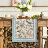 Artoid Mode Blue Birds Flowers Blossom Table Runner, Seasonal Spring Floral Kitchen Dining Table Decoration for Home Party Decor 13×72 Inch(Blue)