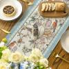 Artoid Mode Blue Birds Flowers Blossom Table Runner, Seasonal Spring Floral Kitchen Dining Table Decoration for Home Party Decor 13×72 Inch(Blue)
