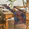 Artoid Mode Boho A Bohemia Style Table Runner, Vintage Rustic Farmhouse Kitchen Dining Table Decoration for Home Party Decor 13×72 Inch(Boho a)