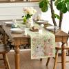 Artoid Mode Bunny Rabbit Flowers Leaves Green Buffalo Plaid Easter Table Runner, Kitchen Dining Table Decoration for Home Party Decor 13×72 Inch(Green)
