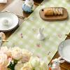 Artoid Mode Bunny Rabbit Flowers Leaves Green Buffalo Plaid Easter Table Runner, Kitchen Dining Table Decoration for Home Party Decor 13×72 Inch(Green)