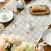 Artoid Mode Bunny Rabbit Flowers Leaves Green Buffalo Plaid Easter Table Runner, Kitchen Dining Table Decoration for Home Party Decor 13×72 Inch(Grey)