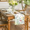 Artoid Mode Daisy Eucalyptus Lavender Floral Leaves Summer Table Runner, Spring Kitchen Dining Table Decoration for Home Party Decor 13×72 Inch(Beige)