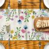 Artoid Mode Daisy Eucalyptus Lavender Floral Leaves Summer Table Runner, Spring Kitchen Dining Table Decoration for Home Party Decor 13×72 Inch(Beige)