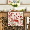Artoid Mode Daisy Eucalyptus Lavender Floral Leaves Summer Table Runner, Spring Kitchen Dining Table Decoration for Home Party Decor 13×72 Inch(Orange)