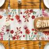 Artoid Mode Daisy Eucalyptus Lavender Floral Leaves Summer Table Runner, Spring Kitchen Dining Table Decoration for Home Party Decor 13×72 Inch(Orange)