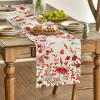 Artoid Mode Daisy Eucalyptus Lavender Floral Leaves Summer Table Runner, Spring Kitchen Dining Table Decoration for Home Party Decor 13×72 Inch(Orange)