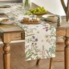 Artoid Mode Flowers Spring Table Runner, Seasonal Kitchen Dining Table Decoration for Home Party Decor 13×72 Inch(Beige)