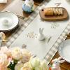 Artoid Mode Green Blue Pink Buffalo Plaid Bunny Happy Easter Table Runner, Spring Kitchen Dining Table Decoration for Home Party Decor 13×72 Inch(Brown/Beige)