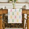 Artoid Mode Green Pink Bunny Rabbit Easter Table Runner, Spring Kitchen Dining Table Decoration for Home Party Decor 13×72 Inch(Green and Pink)