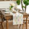 Artoid Mode Green Pink Bunny Rabbit Easter Table Runner, Spring Kitchen Dining Table Decoration for Home Party Decor 13×72 Inch(Green and Pink)