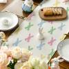 Artoid Mode Green Pink Bunny Rabbit Easter Table Runner, Spring Kitchen Dining Table Decoration for Home Party Decor 13×72 Inch(Green and Pink)