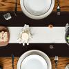 Artoid Mode Green Red Stripes Italy Table Runner, Italian Themed Party Kitchen Dining Table Decoration for Home Decor 13×72 Inch(Beige/Black)