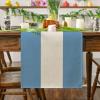 Artoid Mode Green Red Stripes Italy Table Runner, Italian Themed Party Kitchen Dining Table Decoration for Home Decor 13×72 Inch(Blue/White)