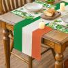 Artoid Mode Green Red Stripes Italy Table Runner, Italian Themed Party Kitchen Dining Table Decoration for Home Decor 13×72 Inch(Green/White/Orange)