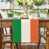 Artoid Mode Green Red Stripes Italy Table Runner, Italian Themed Party Kitchen Dining Table Decoration for Home Decor 13×72 Inch(Green/White/Orange)