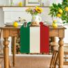 Artoid Mode Green Red Stripes Italy Table Runner, Italian Themed Party Kitchen Dining Table Decoration for Home Decor 13×72 Inch(Green/White/Red)