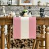 Artoid Mode Green Red Stripes Italy Table Runner, Italian Themed Party Kitchen Dining Table Decoration for Home Decor 13×72 Inch(Pink/White/Pink)