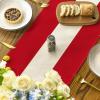 Artoid Mode Green Red Stripes Italy Table Runner, Italian Themed Party Kitchen Dining Table Decoration for Home Decor 13×72 Inch(Red/Beige)