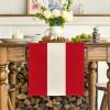 Artoid Mode Green Red Stripes Italy Table Runner, Italian Themed Party Kitchen Dining Table Decoration for Home Decor 13×72 Inch(Red/Beige)