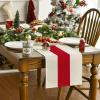 Artoid Mode Green Red Stripes Italy Table Runner, Italian Themed Party Kitchen Dining Table Decoration for Home Decor 13×72 Inch(White/Red/White)