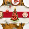 Artoid Mode Green Red Stripes Italy Table Runner, Italian Themed Party Kitchen Dining Table Decoration for Home Decor 13×72 Inch(White/Red/White)