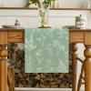 Artoid Mode Leaves Flowers Spring Table Runner, Seasonal Kitchen Dining Table Decoration for Home Party Decor 13×72 Inch(Sage Green)