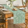Artoid Mode Leaves Flowers Spring Table Runner, Seasonal Kitchen Dining Table Decoration for Home Party Decor 13×72 Inch(Sage Green)